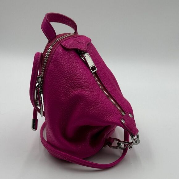 NWT- Rebecca Minkoff- Julian Mini Fuchsia Leather  Crossbody main image 8